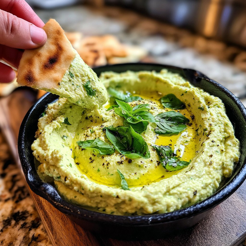 Avocado Basil Hummus