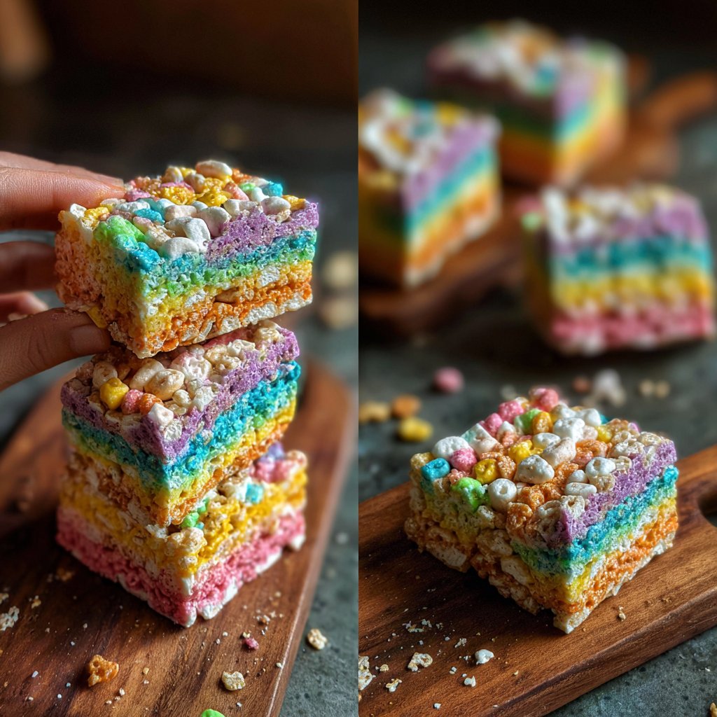Rainbow Marshmallow Treat Bars